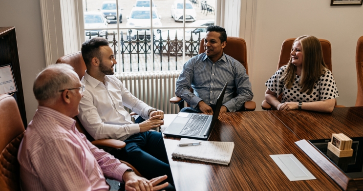 sales team huddle