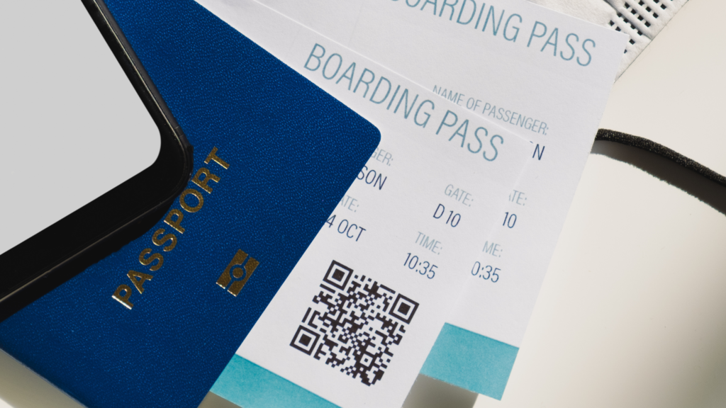Thermal paper example of a flight boarding pass