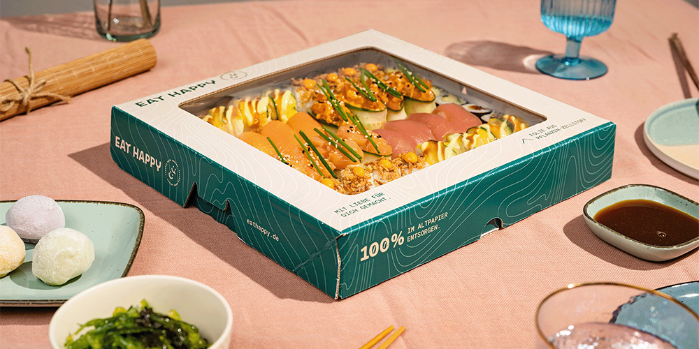 sustainable sushi packaging from DS Smith