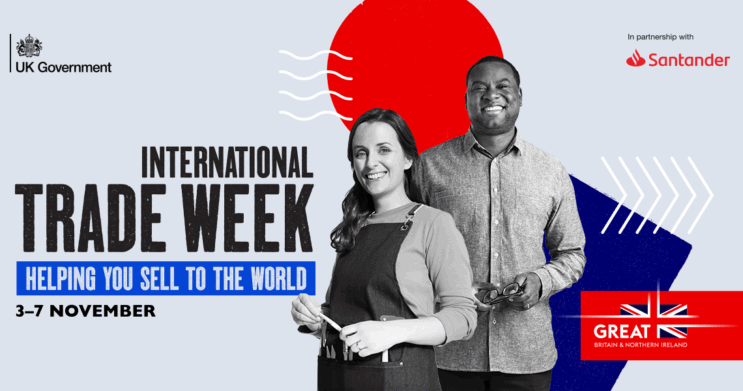 department for business and trade uk international trade week banner