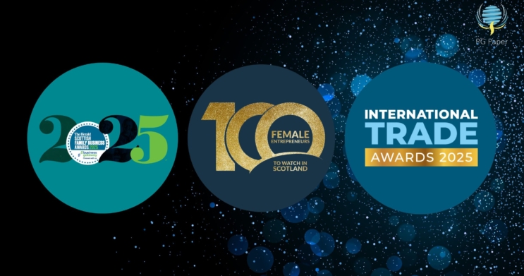Banner for Awards blog showing The Herald Family Business Awards 2025, Business Women Scotland Top 100 Women Entrepreneurs to Watch and the International Trade Award logos.