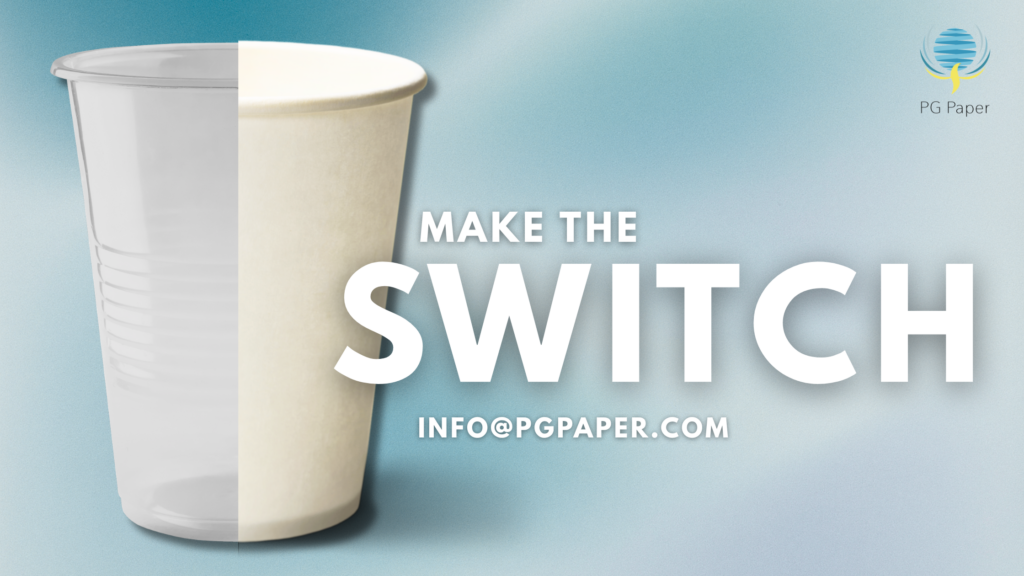 make the switch this plastic free july 2026 contact PG Paper at info@pgpaper.com